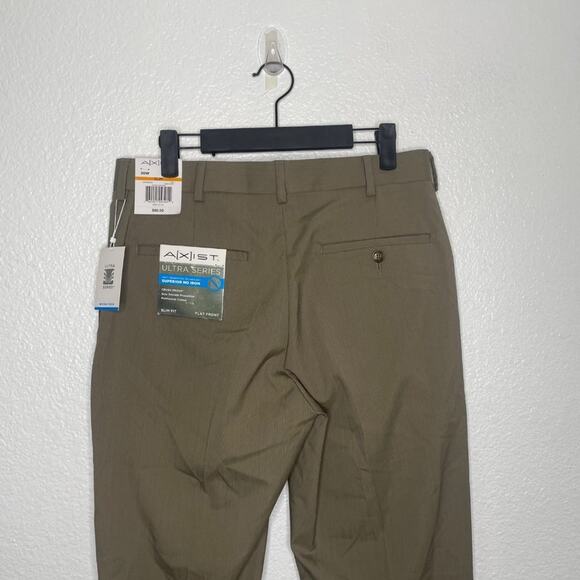 Axist Mens Dress Pants Size 30 Light Brown Slim Workwear Business Pleated - Picture 13 of 15